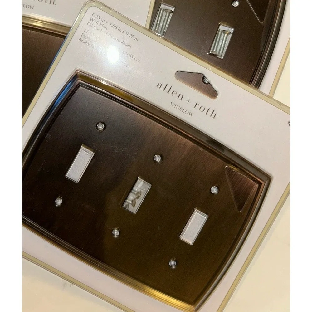 New allen + roth Winslow oil-rubbed bronze triple toggle wall plate